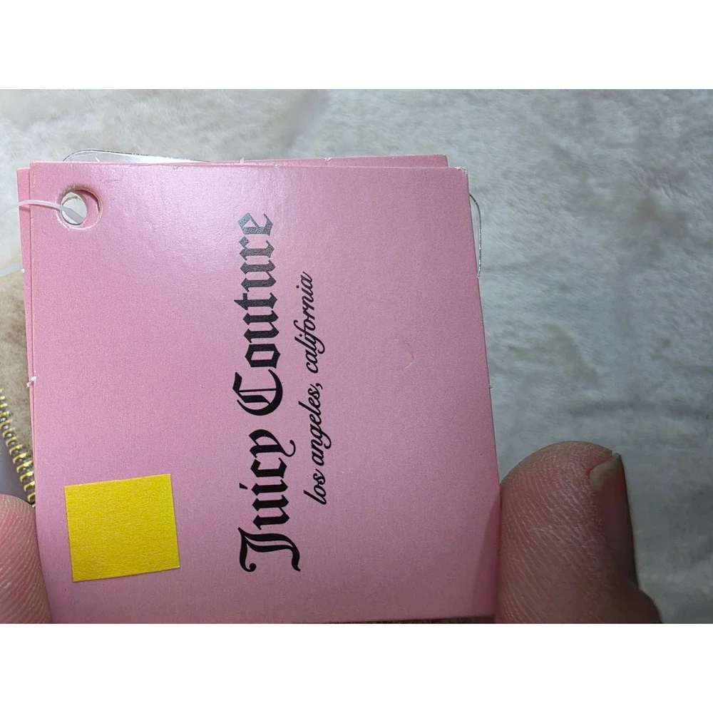 Juicy Couture Gold Metallic Faux Shearling Cosmetic Bag Toiletry Travel Case NEW